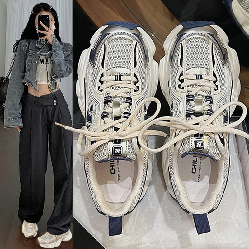 昌祥回力松糕小个子厚底鞋女2023夏季爆款洋气鞋子女款网面运动鞋