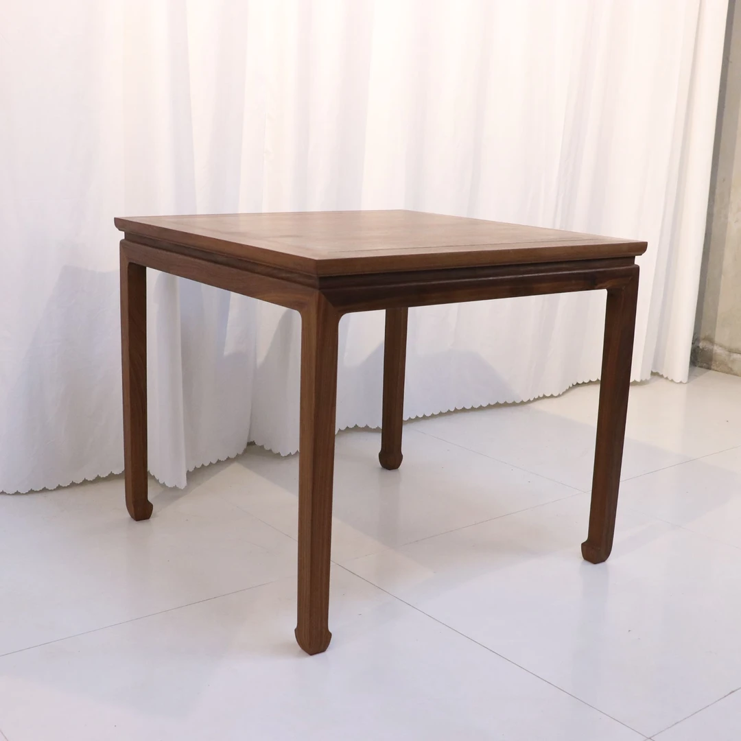 北美黑胡桃木方桌小餐桌禅意八仙桌阳台写字桌新中式茶桌八仙桌