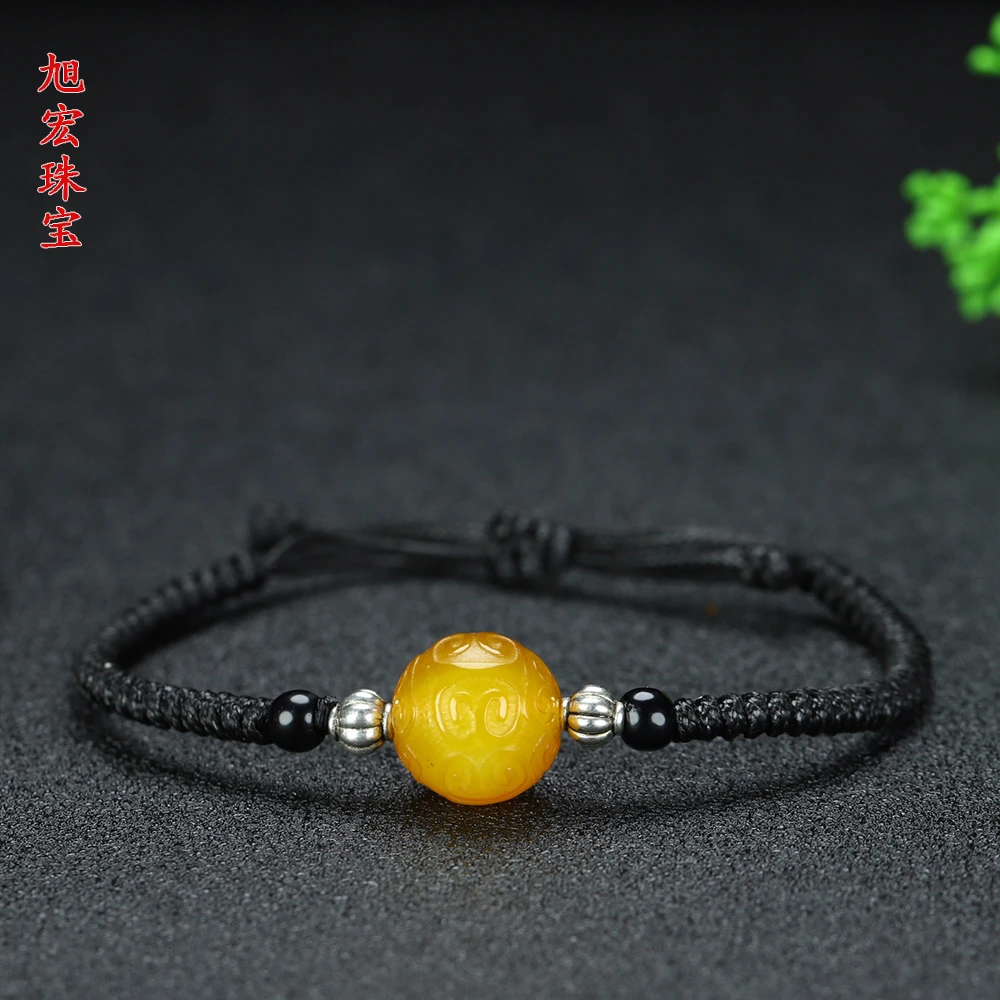 原创天然回龙纹玛瑙转运珠吊坠手串套装手工编织精致时尚时来运转