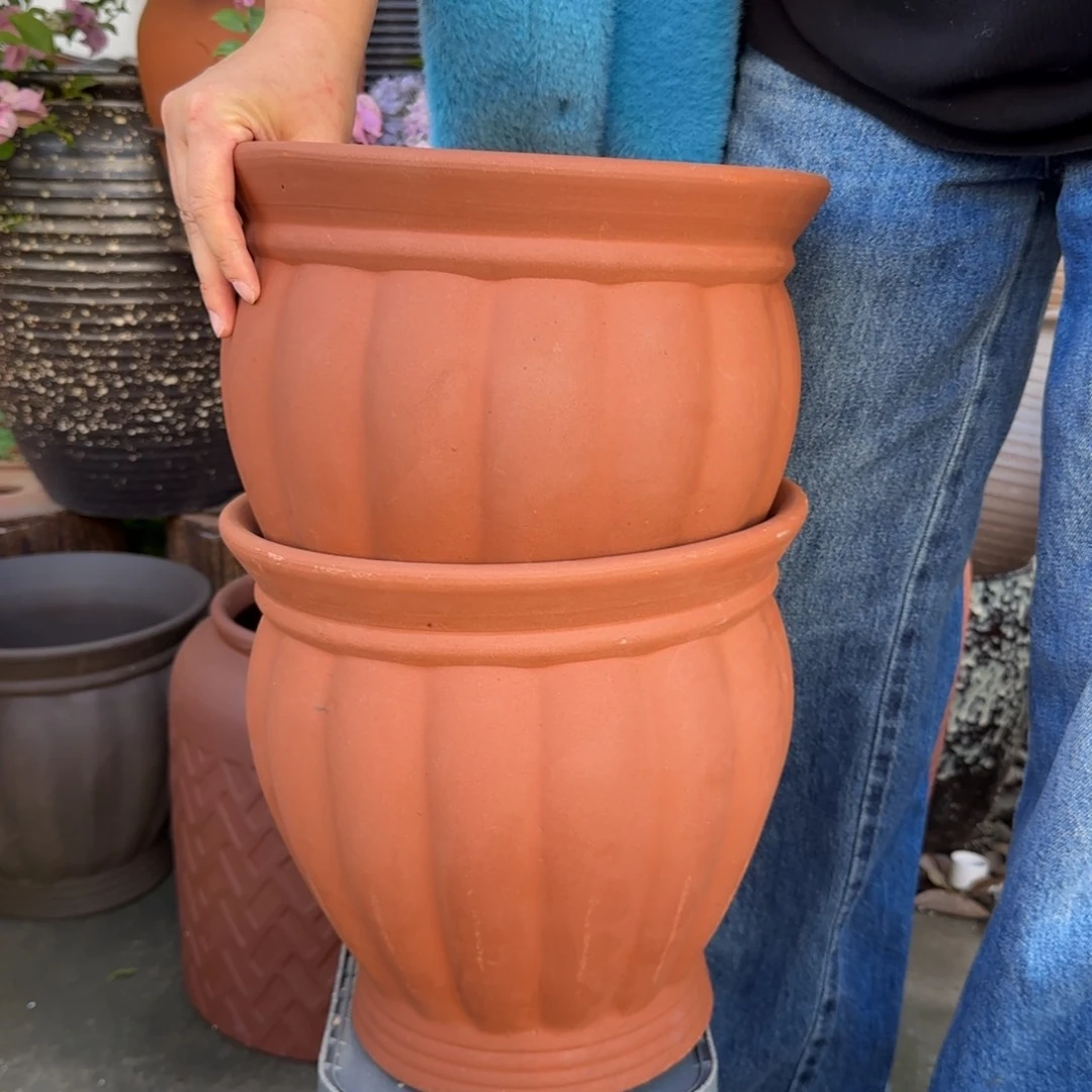 紫砂花盆口30高30宜兴紫砂