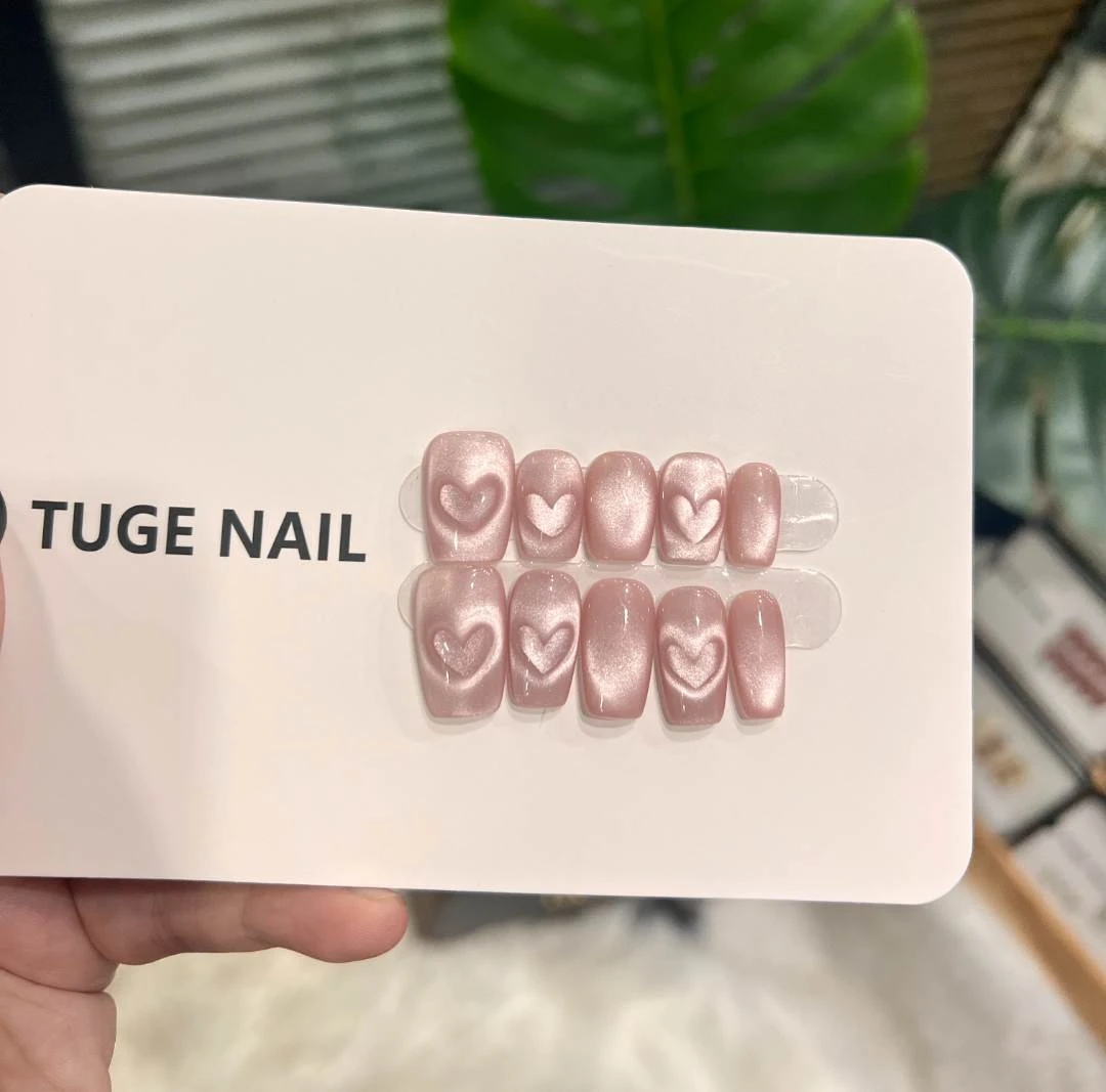 TugeNail【六六】“布蕾”春日花花日式珠光法式轻奢镀晶粉穿戴甲