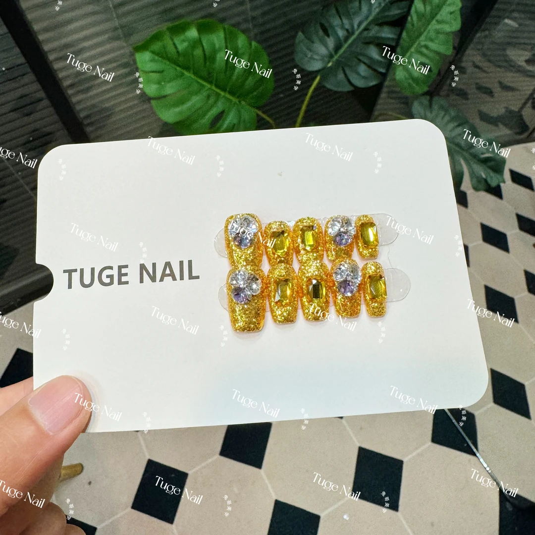 TugeNail“小富婆”【施华洛水晶】爆闪黄金美甲小众设计师美甲TGLI
