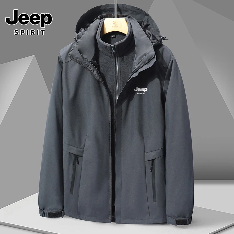 JEEPSPIRIT冬季S669三合一男士两件套棉服保暖防风防寒女外套棉服