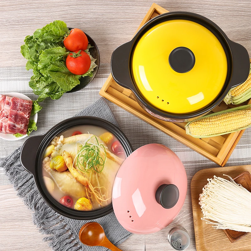 【玫瑰彩锅】高颜值煲汤大号陶瓷煲炖锅砂锅