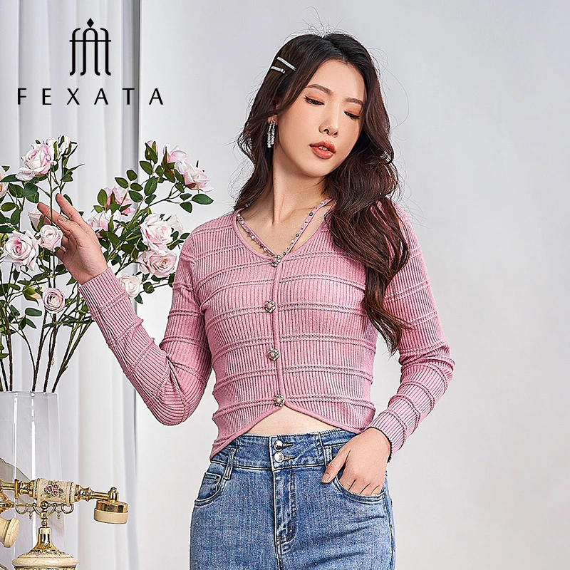 【老板娘夏天】FEXATA斐格思针织衫女立体肌理感毛衫