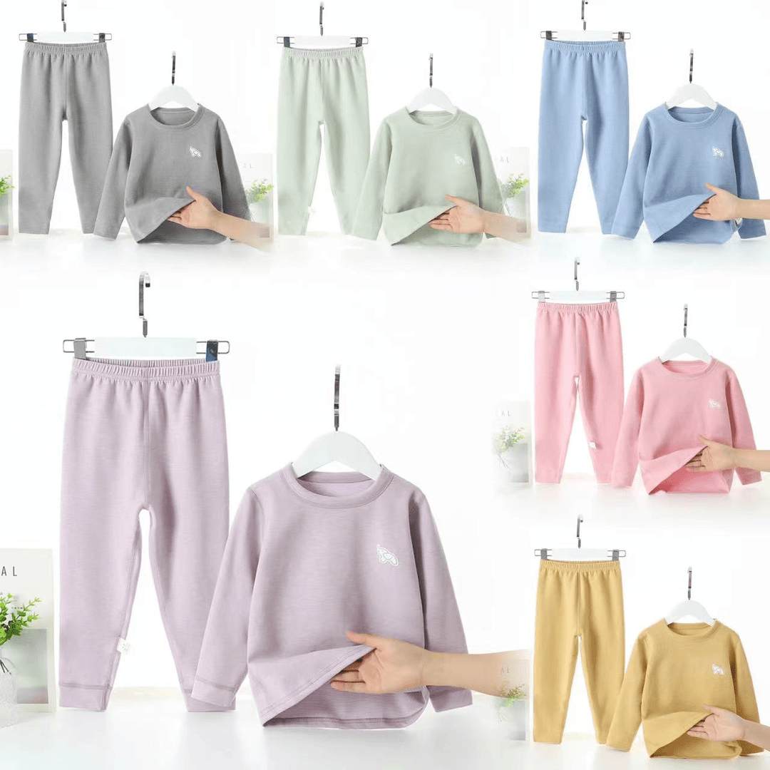 泡妈童装  [小象家居服】2023秋季儿童男童女童休闲舒适套装23323