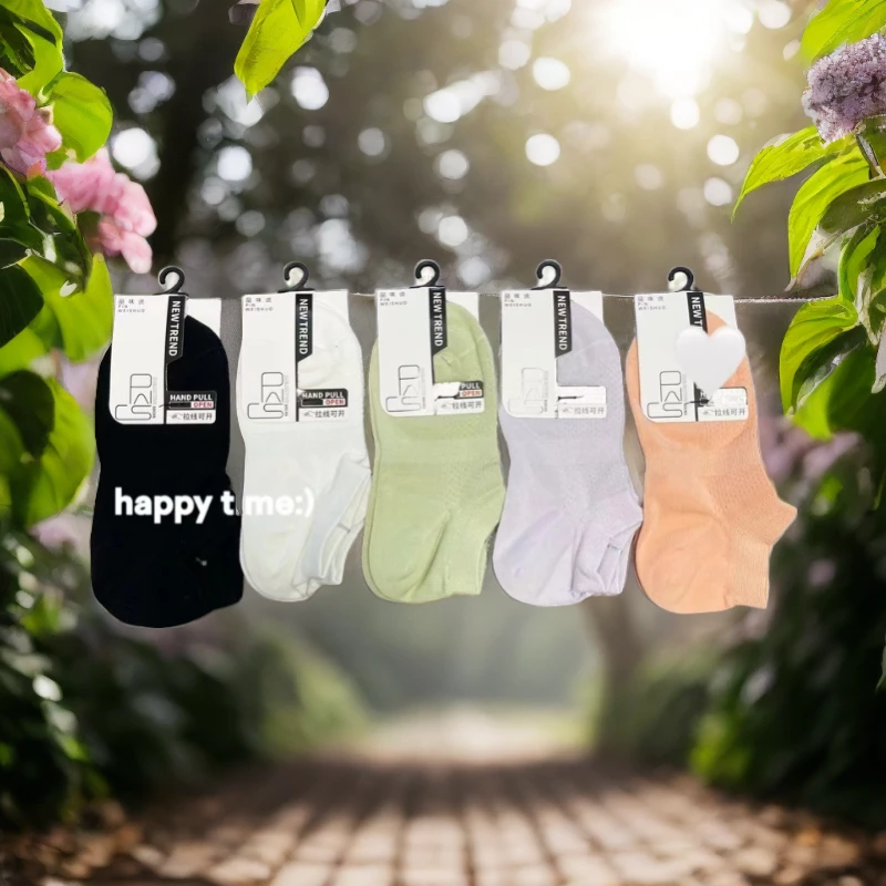 春夏女款抗菌防臭吸汗运动休闲透气百搭时尚女款女船袜女款