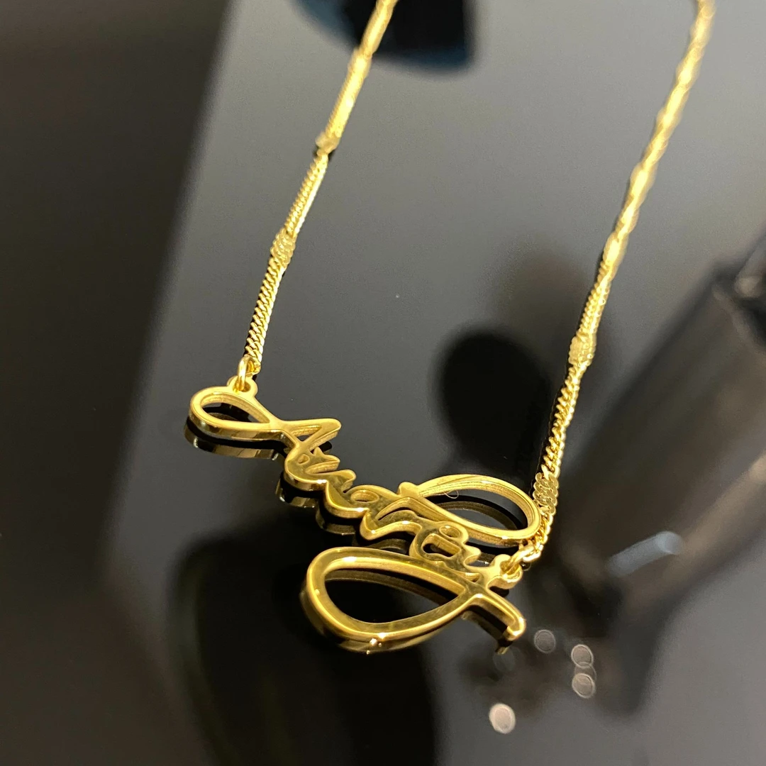 钛钢项链 气质时尚百搭简约字母天使项链细链JXT013-5