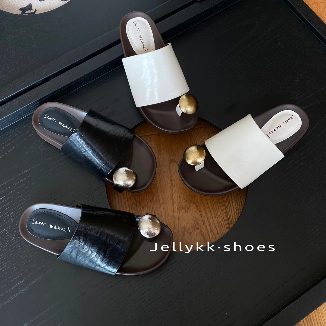 【Jellykk】3cm【月食】休闲厚底百搭夏季一脚蹬博主设计款时装凉拖