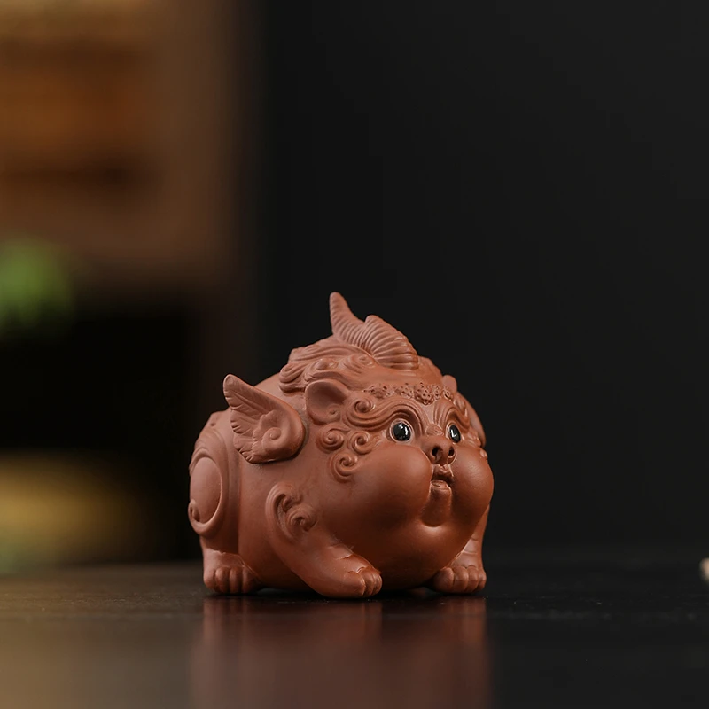 招财紫砂可爱貔貅茶宠摆件精品可养创意个性茶玩茶桌茶台茶具配件
