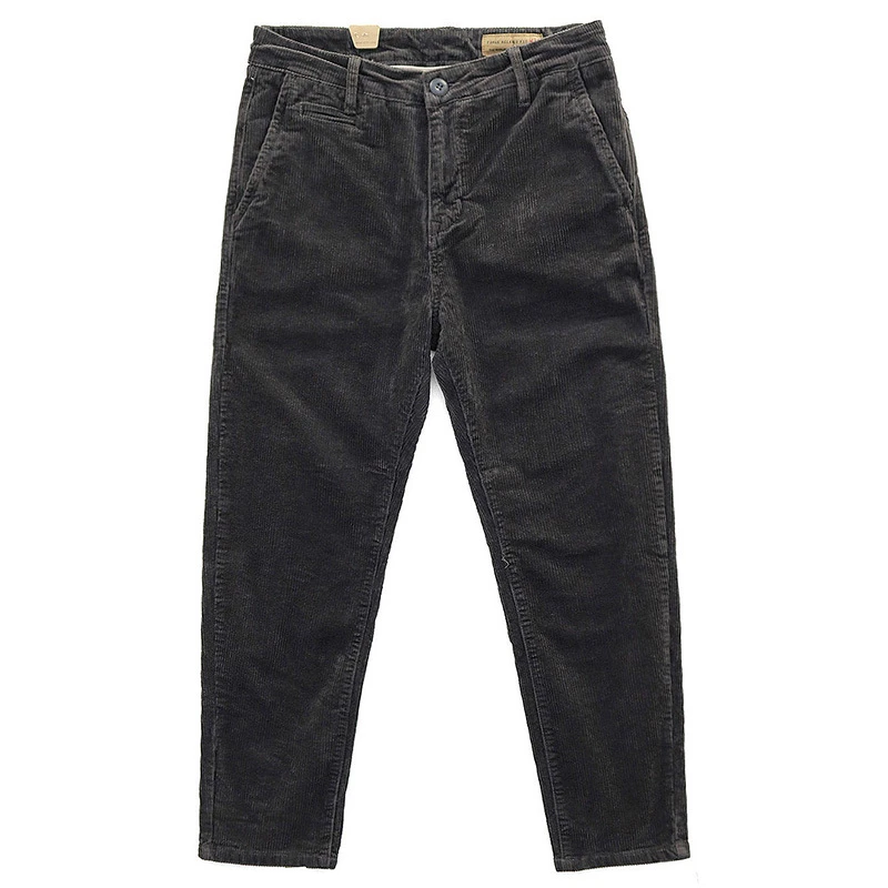 灯芯绒裤子男阿美咔叽复古秋冬重磅加厚弹力修身直筒条绒休闲裤