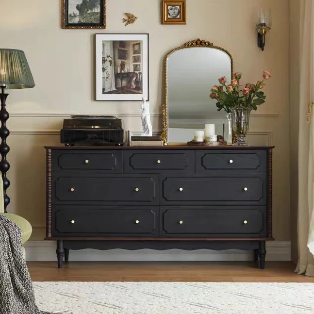 『佛山家具溯源』法式复古实木斗柜收纳柜简约现代床尾置物柜七斗柜