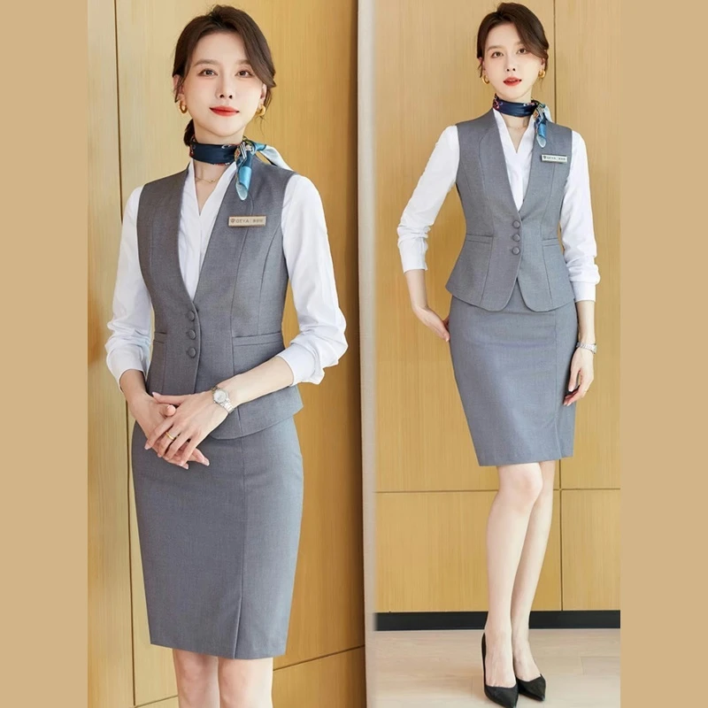 新款银行职业装酒店前台收银员中国移动卖场工作服衬衫套装女款