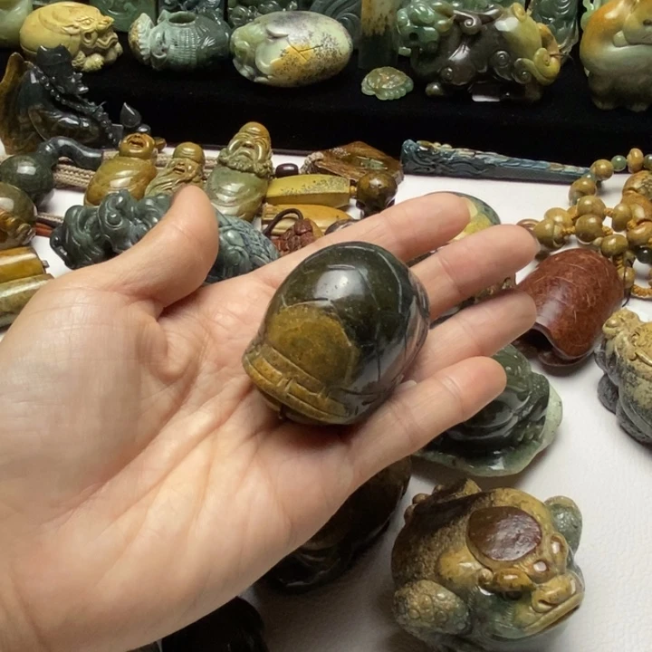 岫岩河磨玉(透闪石质玉)手把未镶嵌