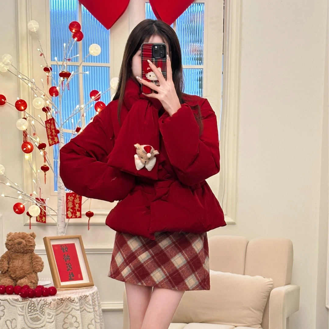 樱桃软糖 织物猪原创设计 红色系甜美春节过新年战袍JK