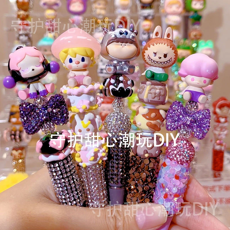 【萌粒笔拍一拆一】正版萌粒DIY圆珠笔黑色可换笔芯手作潮玩