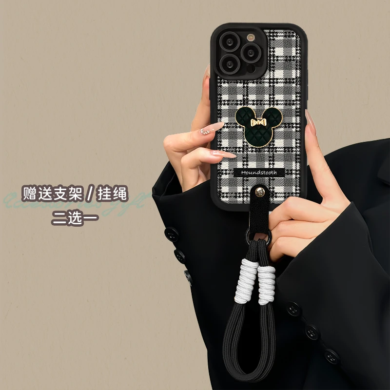 适用于苹果16华为OPPO小米VIVO高级感简约皮纹LJ阶梯手机壳AA0158