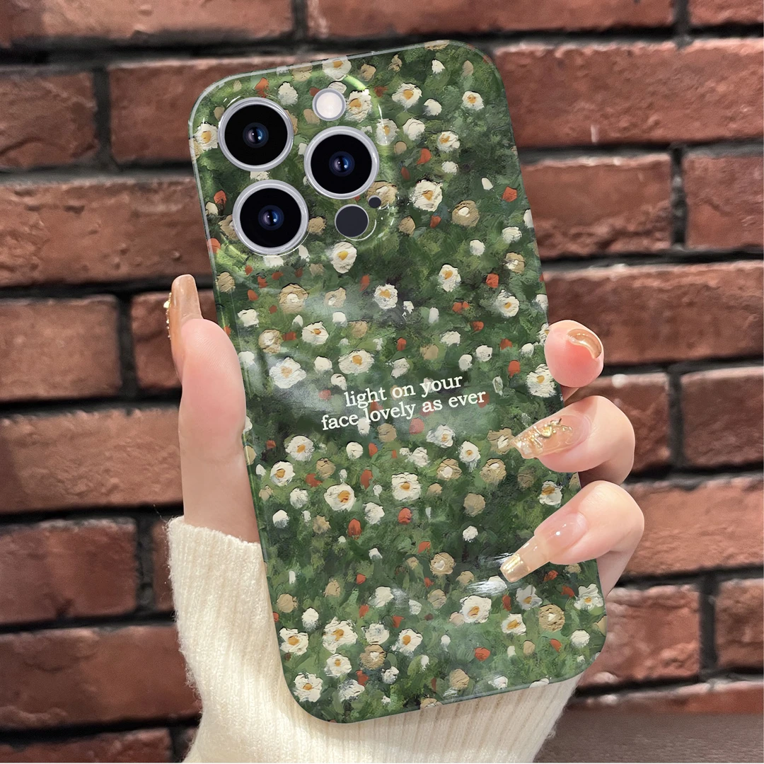 适用于苹果华为OPPO小米VIVO个性复古潮牌花朵菲林精孔手机壳K216