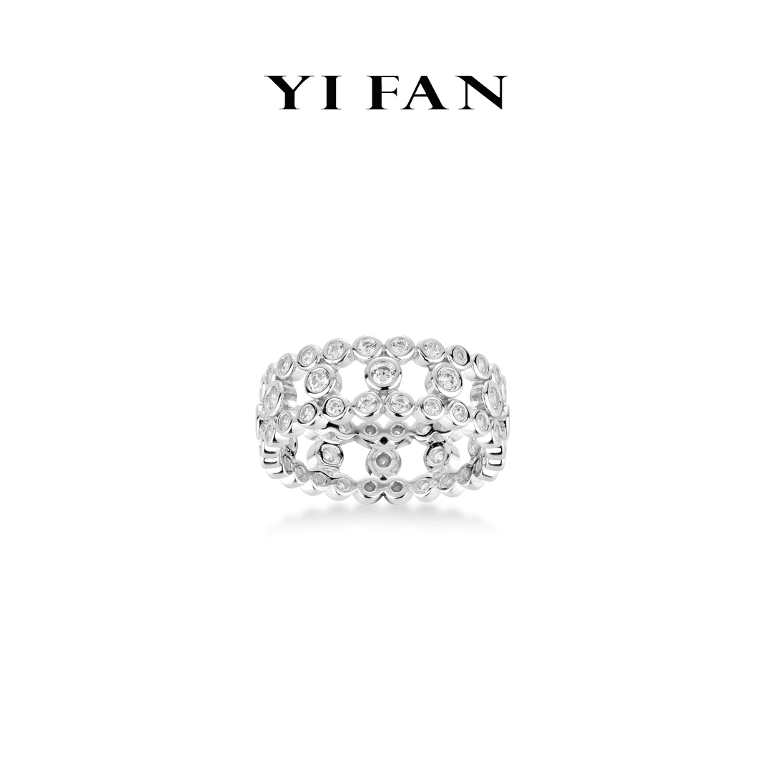 925银合成锆石戒指 1701-白色满钻镂空满天星豪镶百搭戒指