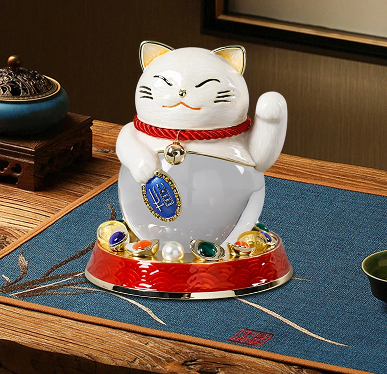 蛇年新款摆件轻奢送礼吉祥物装饰品桌面高档家用电视柜财神招财猫