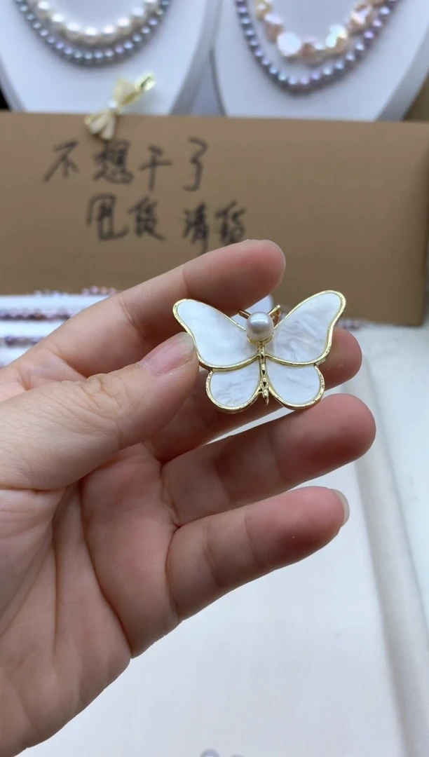 【闪购商品】淡水珍珠胸针合金淡水珍珠胸针