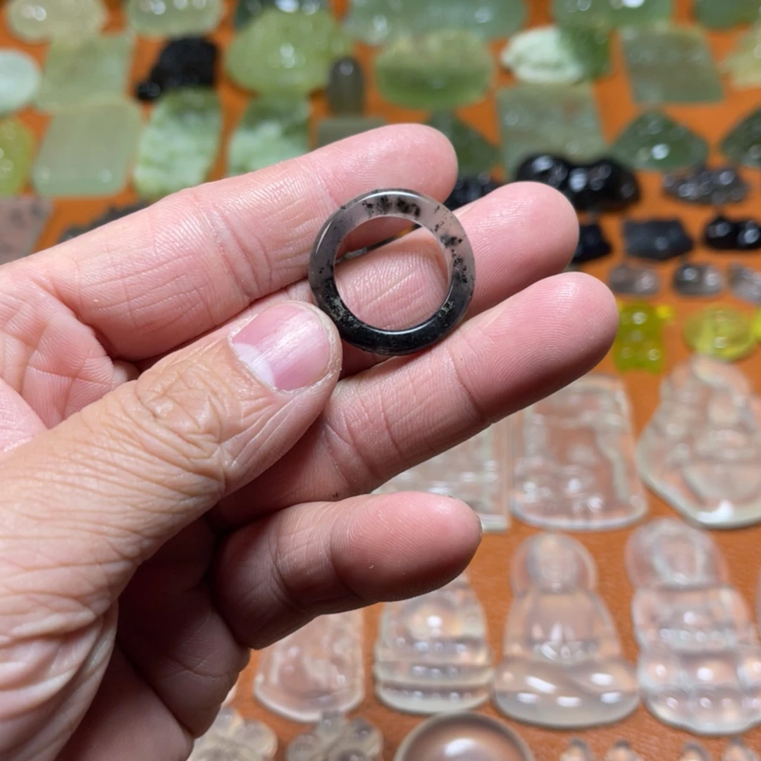 【闪购商品】蛇纹石玉戒圈未镶嵌戒圈随机发