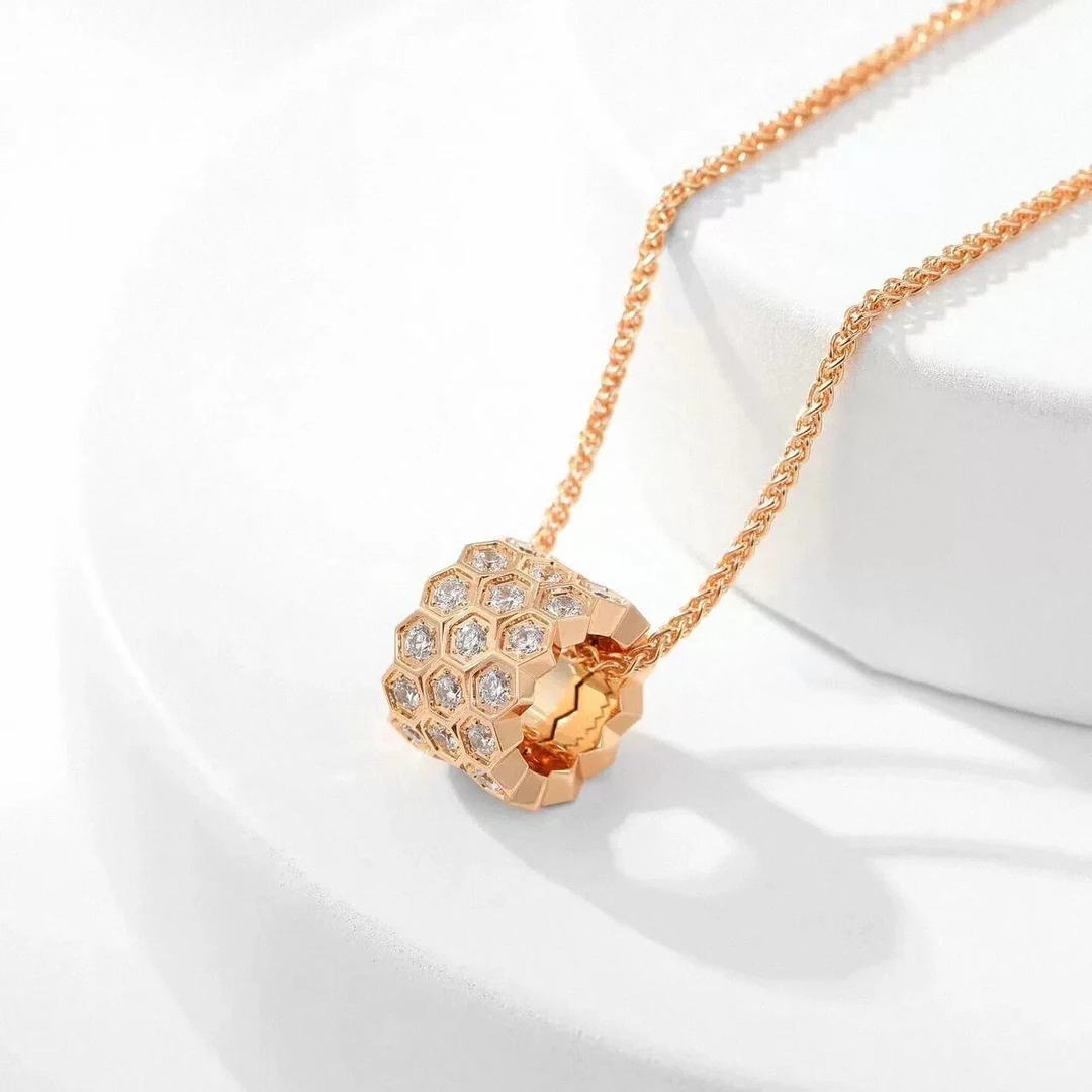 铜合金项链 -809114-气质轻奢时尚百搭小众简约设计感精致坠链