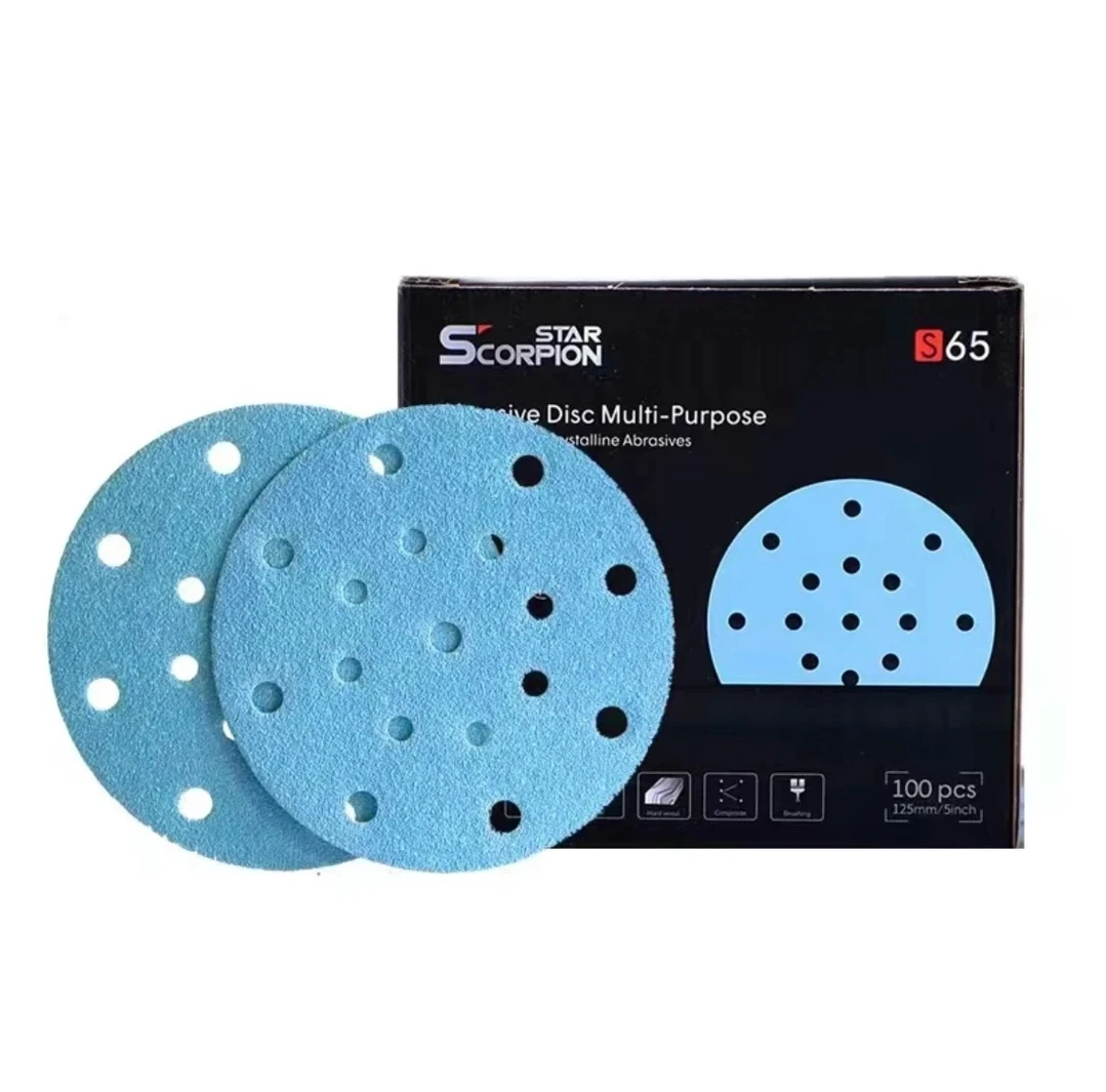 蝎子星干磨陶瓷蓝砂5寸6寸 汽车打磨抛光砂纸经久耐磨干磨砂纸