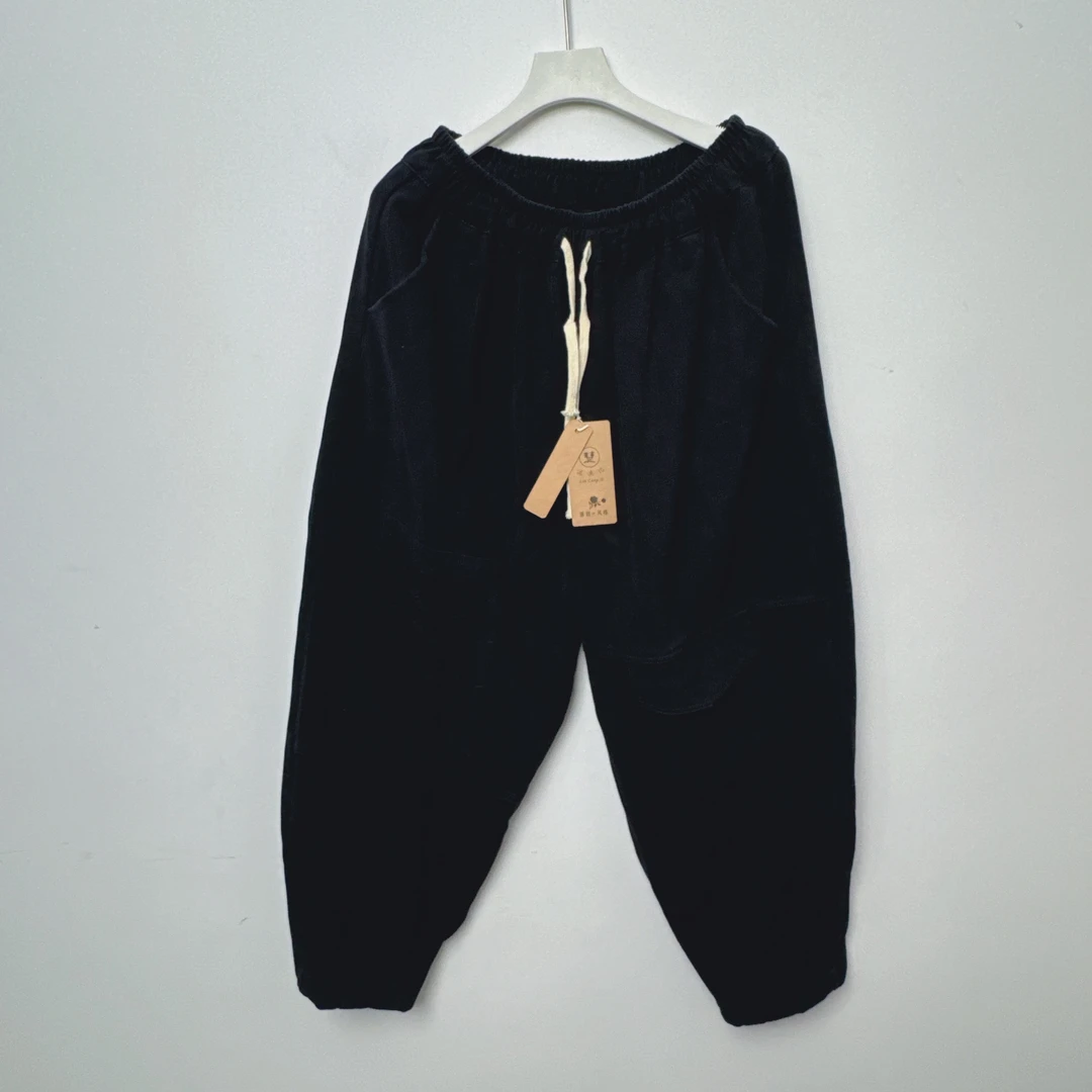 【流浪记LL】H22黑色纹理百搭经典时尚裤