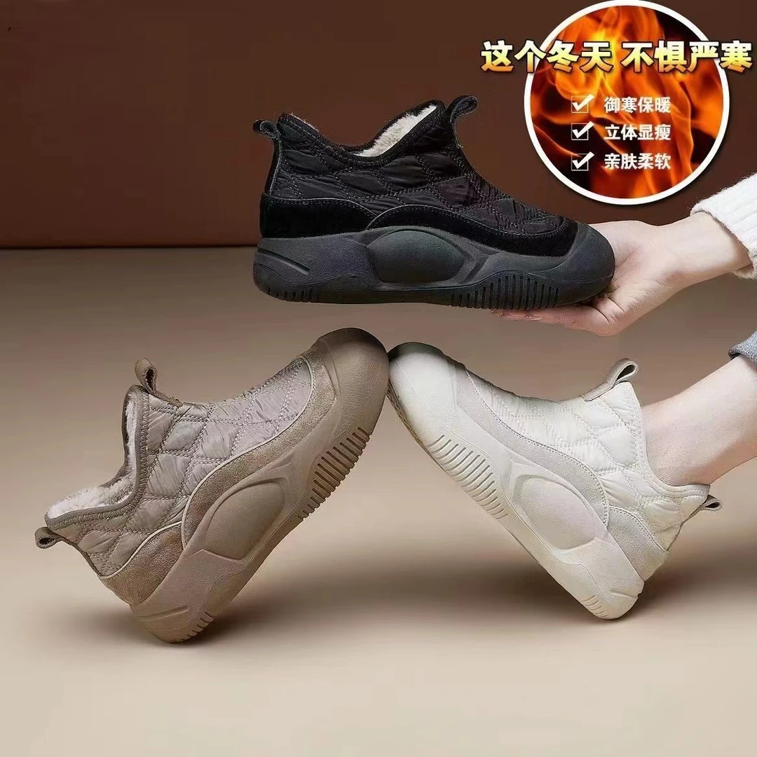 雪地靴加绒加厚防水百搭女鞋2024冬季爆款短靴子软底软面舒适棉鞋