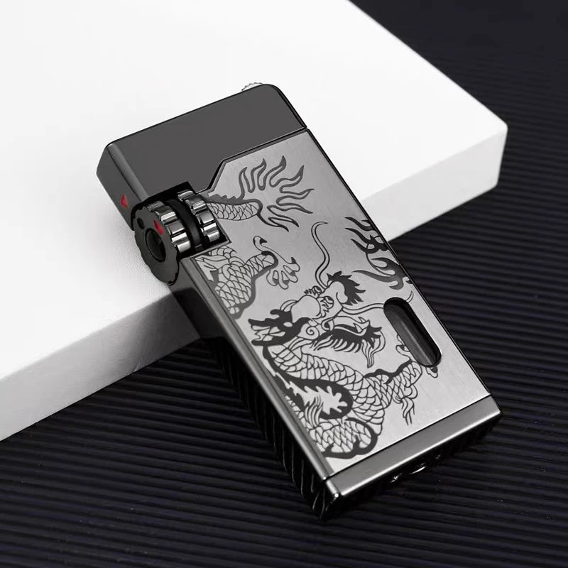JOBON中邦ZB999新款龙纹双直冲防风打火机金属充气创意蓝焰网红款