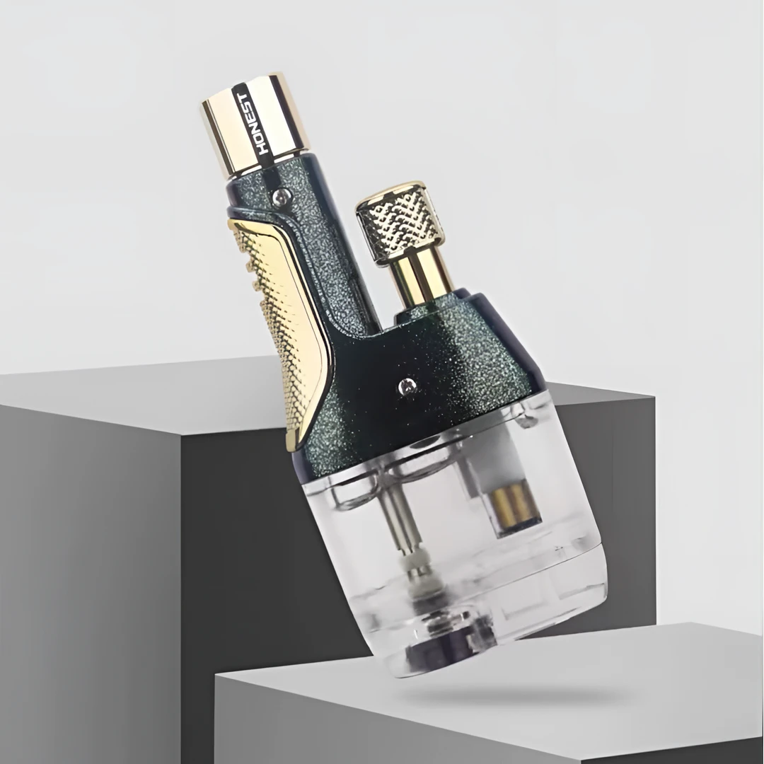 百诚新款双塔防风打火机耐用可充气创意个性透明直冲打火机送男友