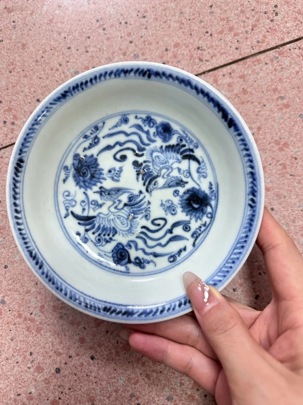 青花文房用器笔洗凤纹饰