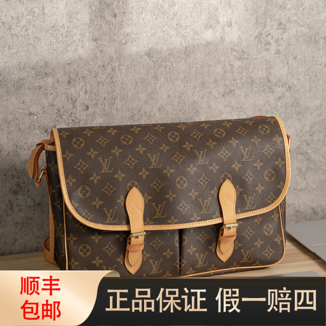 修复品LV/路易威登/中古/大号剑桥邮差包/经典斜挎