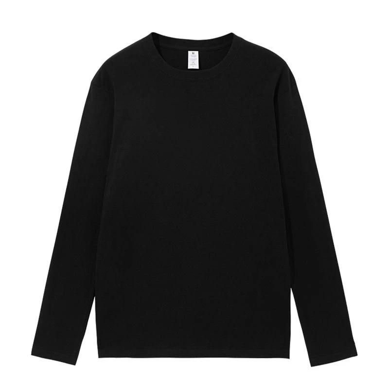 重磅纯棉长袖t恤男女情侣装潮流宽松全棉内搭打底衫纯色白色秋衣