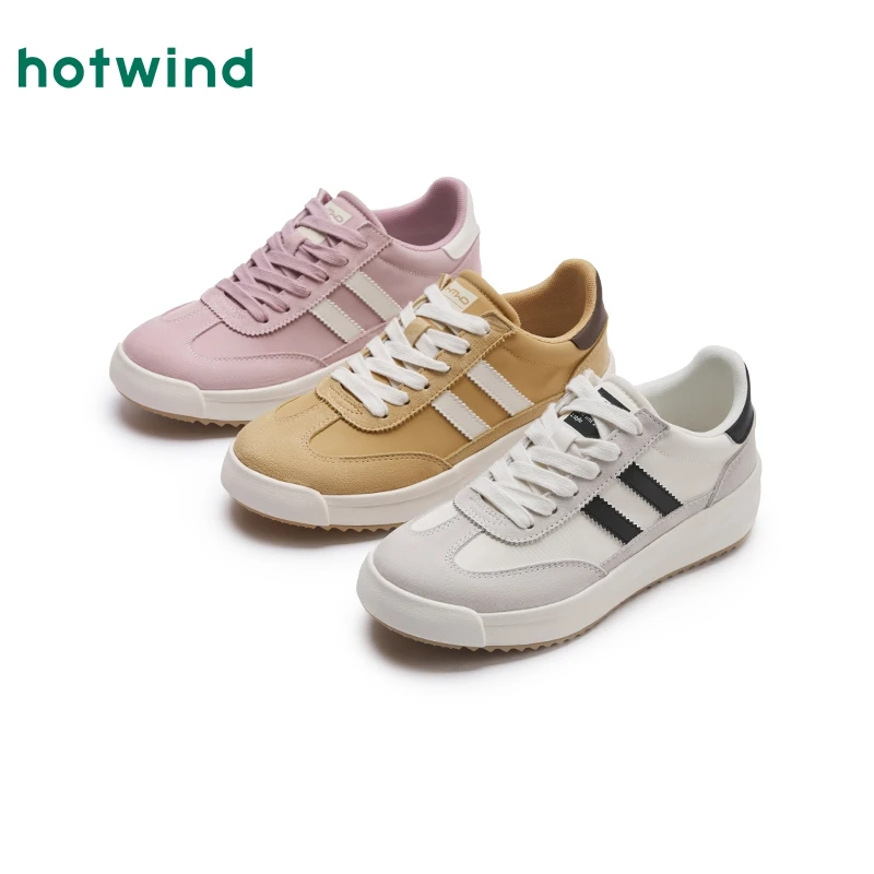 热风百搭小白鞋春季新款女士时尚休闲鞋H14W25526