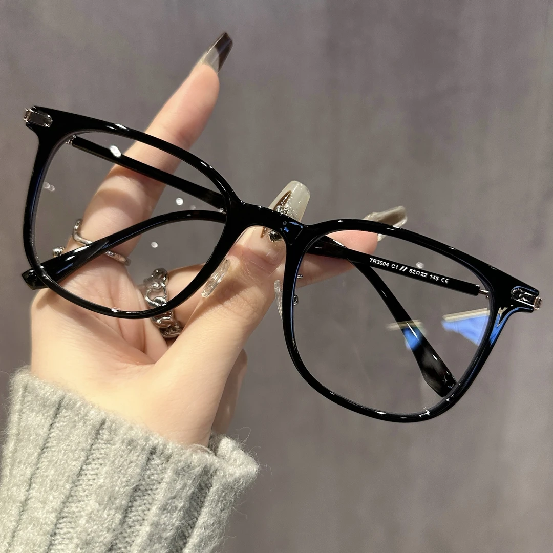 黑框休闲近视眼镜男可配散光度数镜片蓝光防辐射时尚学生眼镜粗框