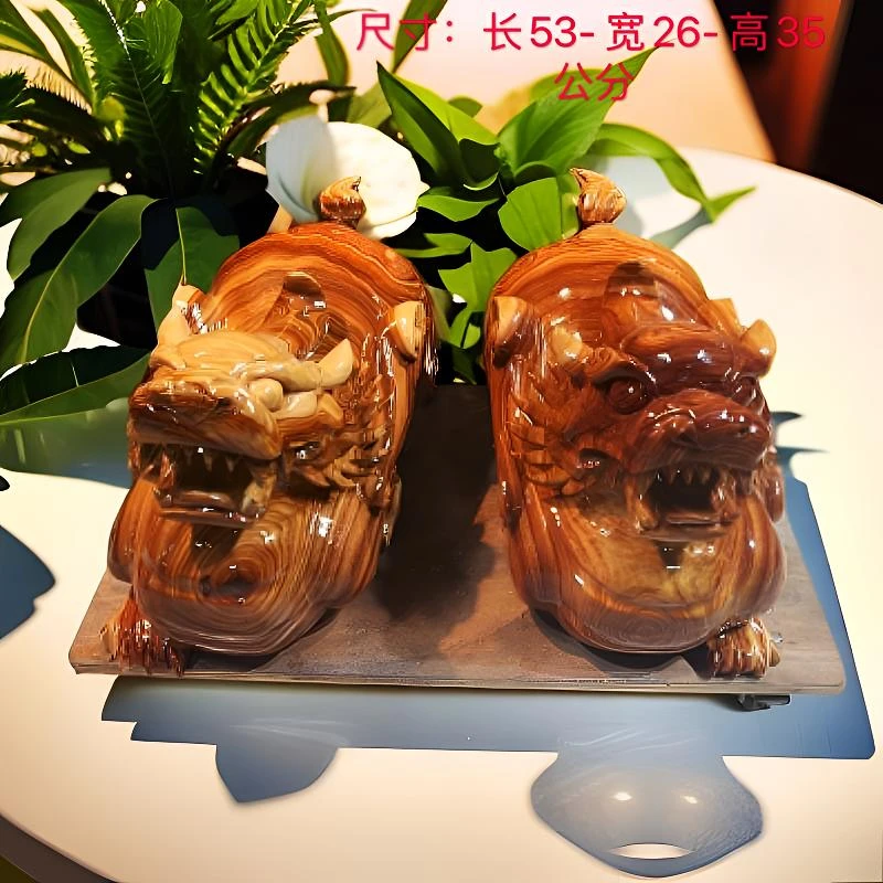 高档木雕貔貅摆件客厅书房装饰品开业乔迁礼品