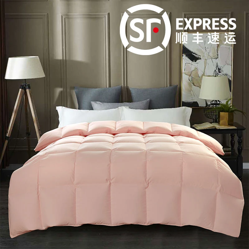 新款160支云柔棉高档羽绒被现场充绒加厚95羽绒被吊吊绒白鹅绒被