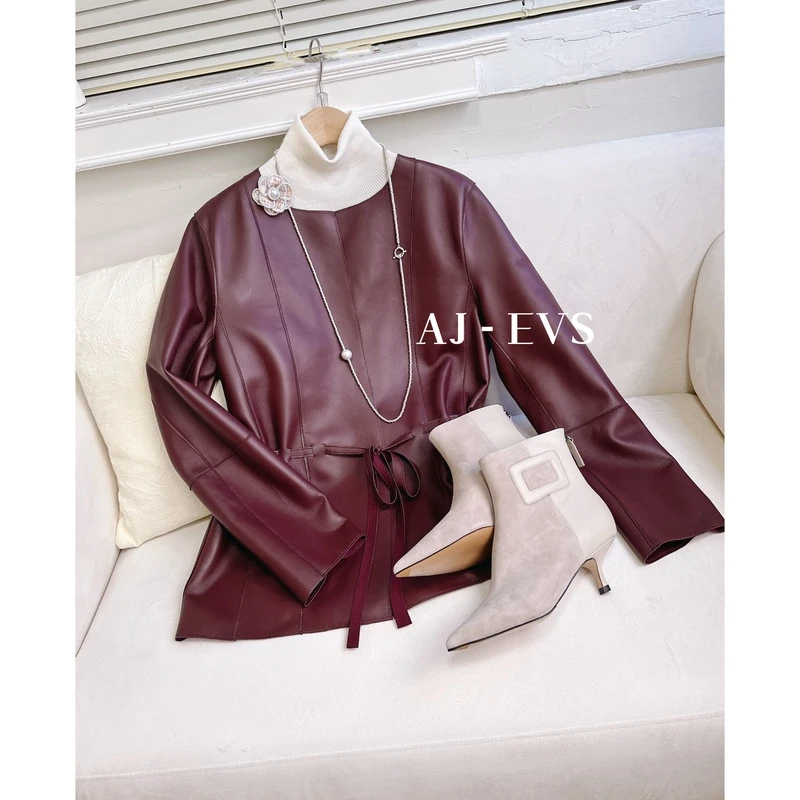 AJ-EVS【万人迷· 进口小羊皮手工羊皮皮衣外套】