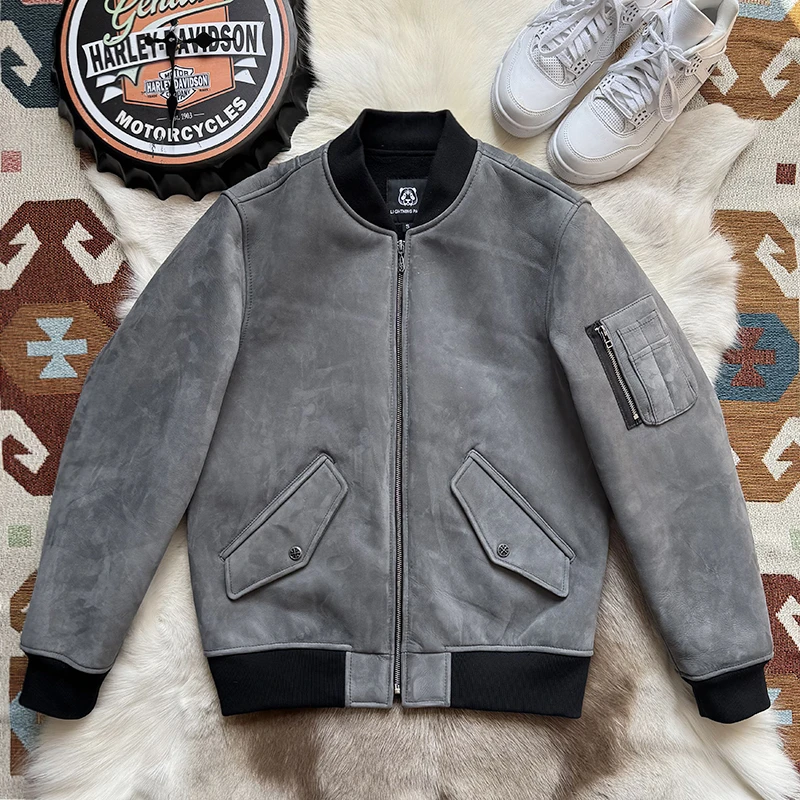 直播福利皮衣牛皮Ma1棉服