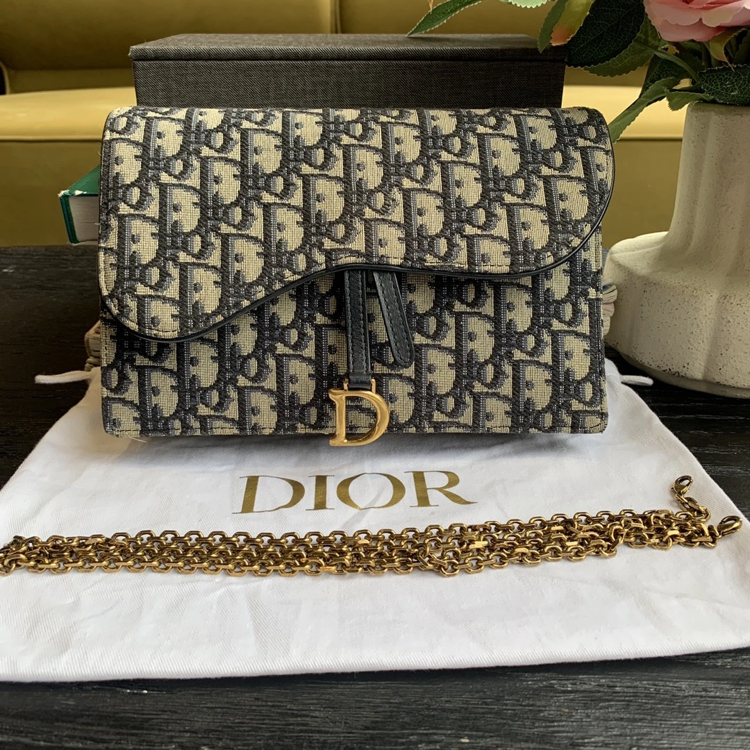 95新 DIOR/迪奥 /老花马鞍WOC链条包 大号 /sp20079