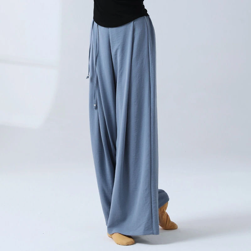 现代舞蹈服古典宽松直筒阔腿日常练功裤甩裤形体服女肌理山本裤