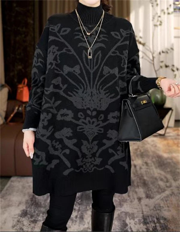 加厚保暖【皓月】春夏必备时尚上档次洋气高档宽松毛衣上衣-6961#