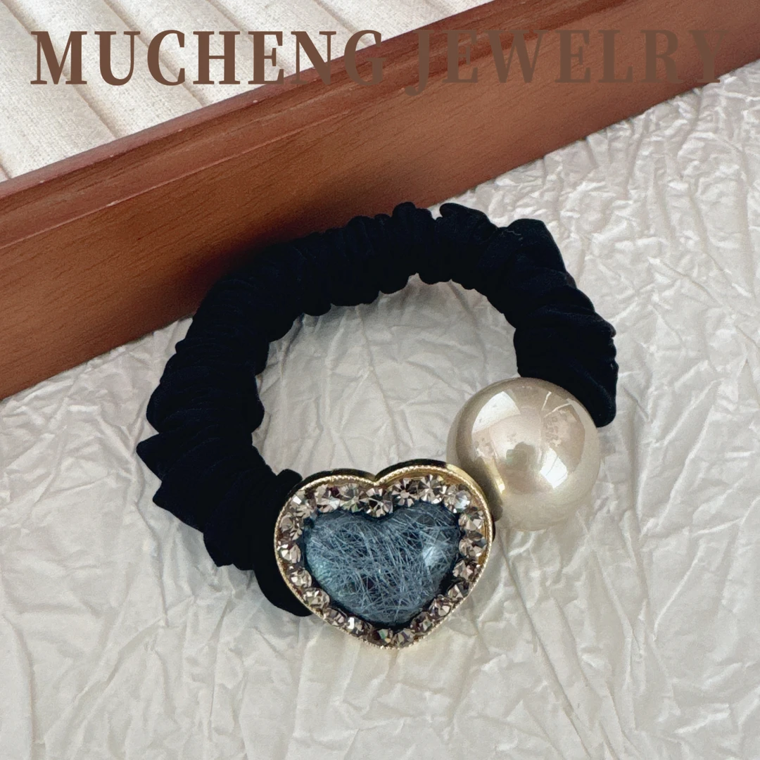 发圈气质蓝色轻奢时尚百搭黑色复古简约气质蓝色轻奢时尚百搭黑色