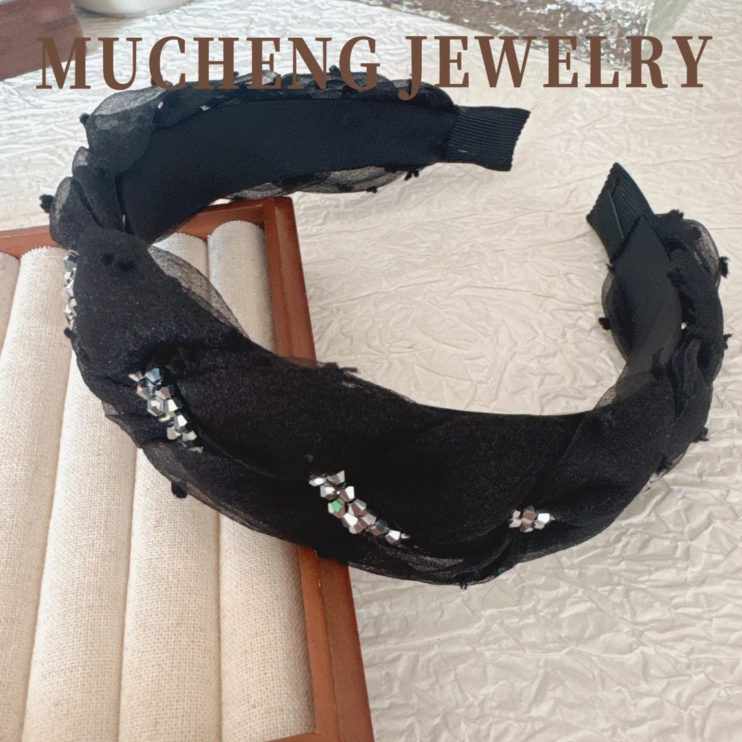 T012发箍女新款细闪麻花辫头箍显脸小高颅顶压发卡发箍宽边气质