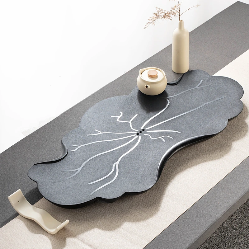 乌金石电木茶盘茶桌石板茶具家用轻奢现代高级茶海小型沥水干泡台