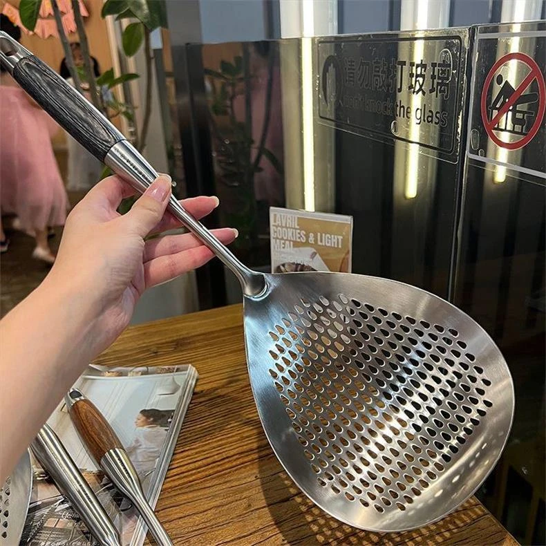 德国捞面漏勺家用不锈钢厨房用具厨房漏勺过滤漏勺过滤网厨房用品
