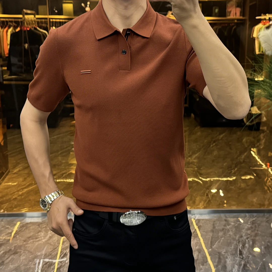 轻奢欧货男装秋冬上新翻领短袖时尚休闲百搭修身高品质646