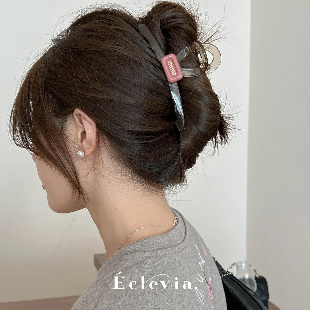 E3165  春季果冻透明色粉爱心字母鲨鱼大抓夹 13cm发量多必入ins